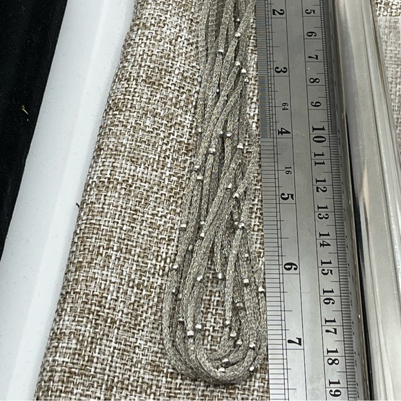 Ross Simons 925 Sterling Silver Mesh Necklace With Beaded Accents - Picture 11 of 17